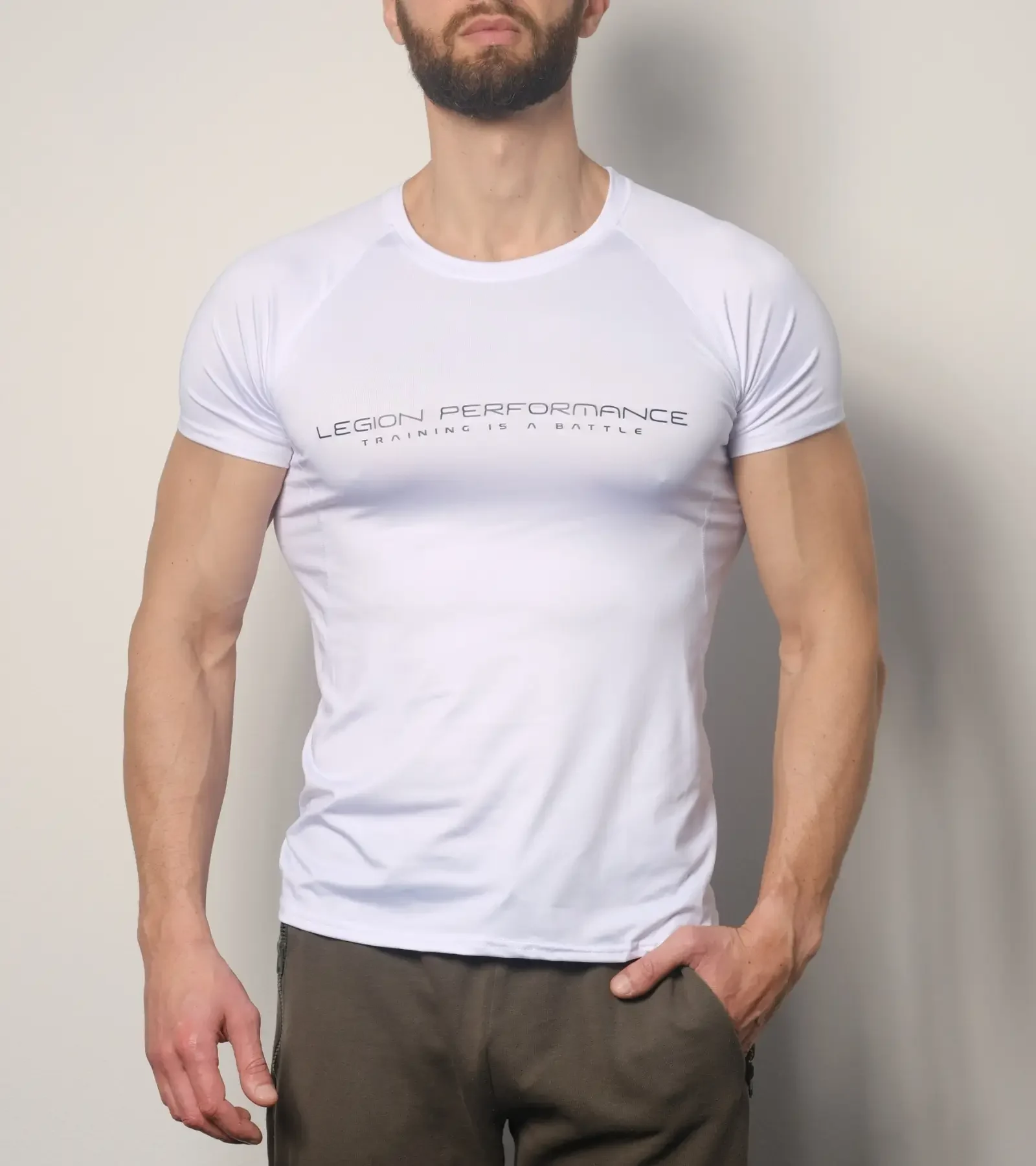 T-shirt training uomo bianca